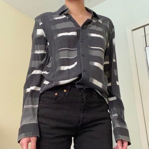 Reiss green and black dress shirt